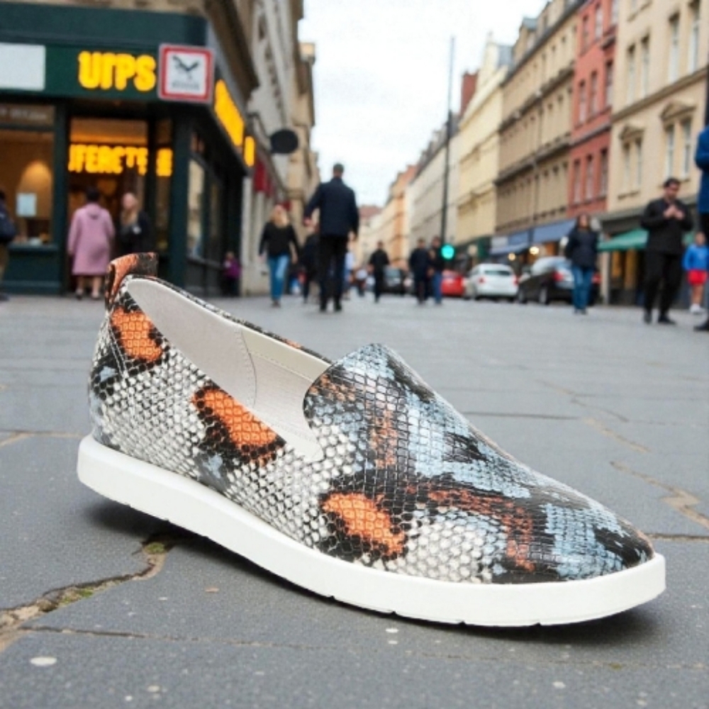 Franco Sarto faux snake skin slip on sneakers